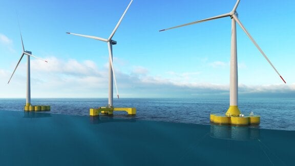 illustration of Aker Solution floating wind substructures